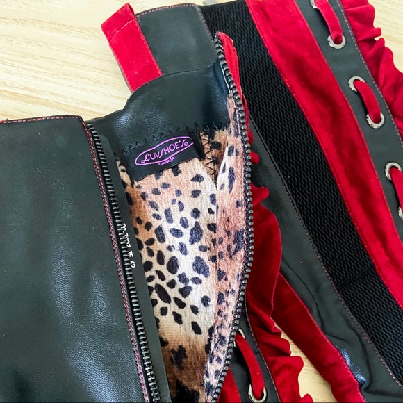 Red Flare Boots - Picture 3 of 6